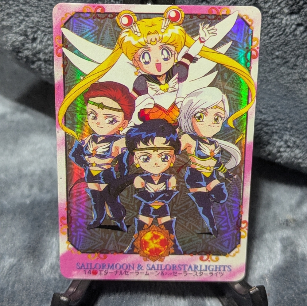 SAILOR MOON & Sailor Starlights HOLO Prism TCG Amada Carddass 1996 Japanese #14